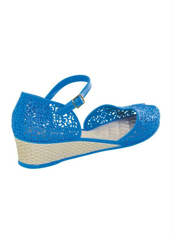 

Sapatilha Anabela Royal com Detalhes Vazados, Azul