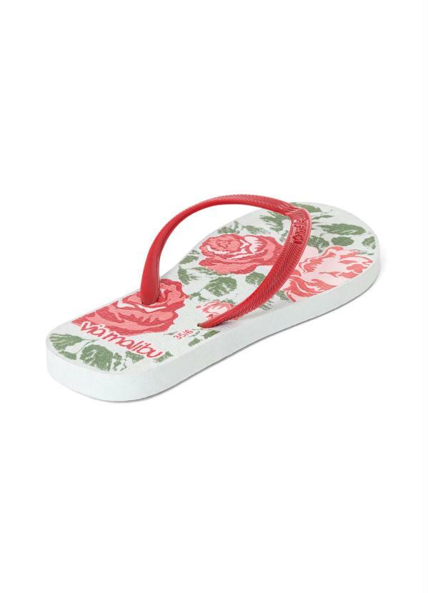 

Chinelo Branco com Estampa Floral