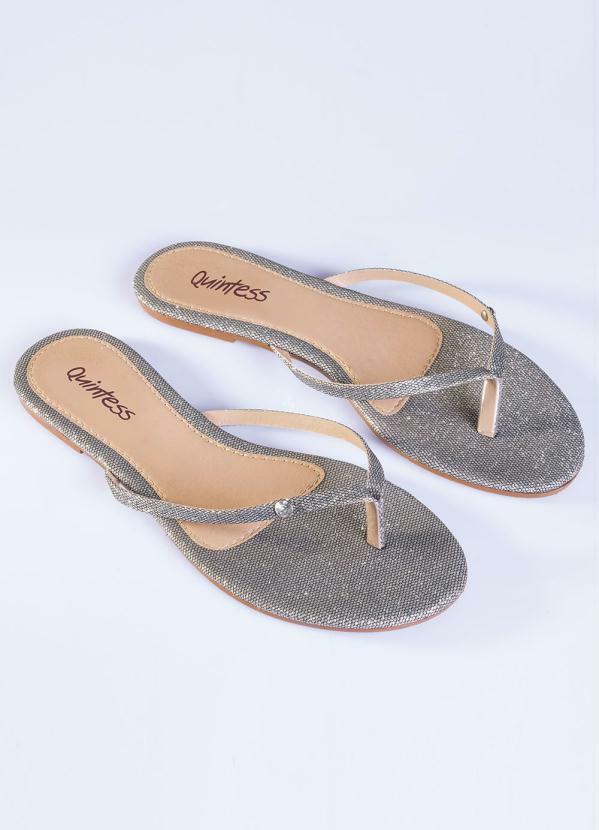 

Rasteira e Necessaire Quintess em Glitter Prata