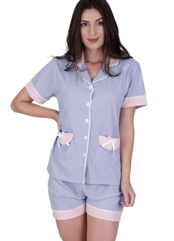 Pijama Curto Céu Concept Lingerie Azul Azul
