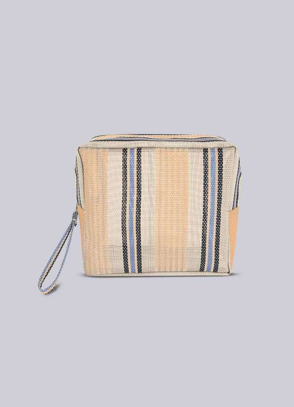 Vista 2 Necessaire Feminina Listrada Laranja Hering Hering
