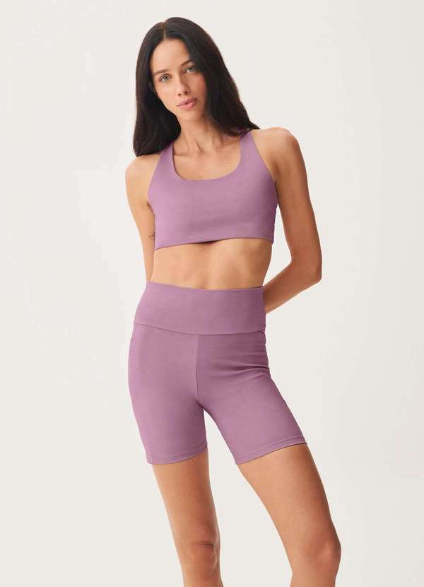 Vista 2 Bermuda Feminina Esportiva Biker com Fio Lycra Rosa Hering Hering