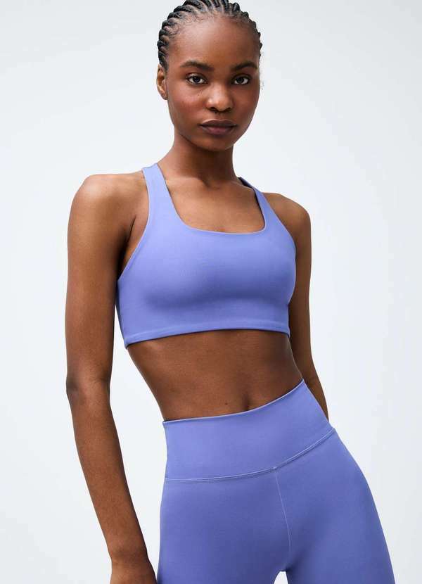 Top Esportivo Feminino Hero com Roxo