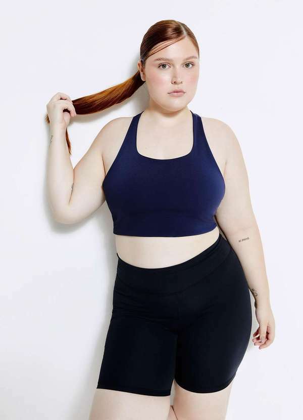 Top Esportivo Feminino Hero com Azul