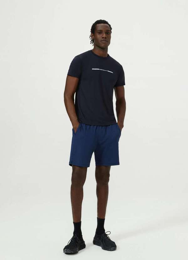 Vista 2 Bermuda Esportiva Basica Masculina Easy Care Azul Hering Hering