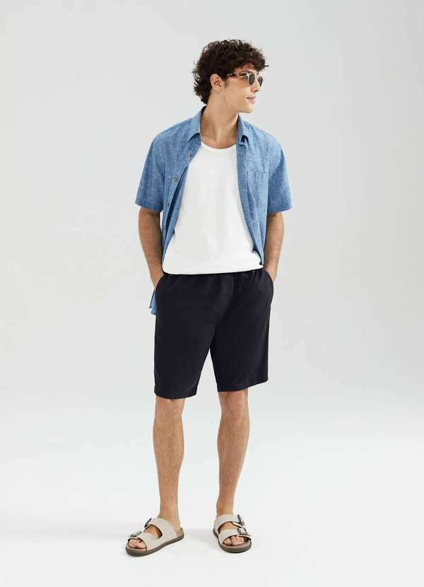 Vista 2 Shorts Praia Masculino Preto Hering Hering