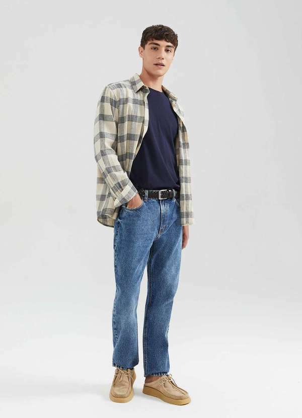 Vista 2 Calca Jeans Masculina Reta Azul Hering Hering