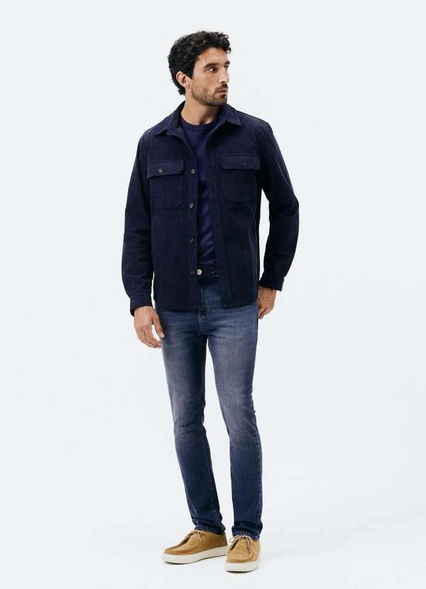 Vista 2 Calca Masculina Jeans Skinny Azul Hering Hering