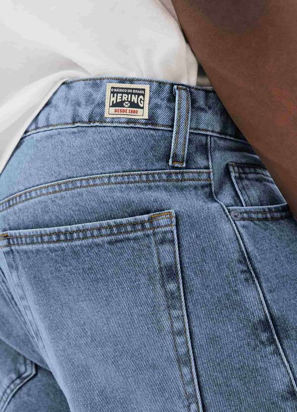 Vista 2 Calca Masculina Reta em Jeans Azul Hering Hering