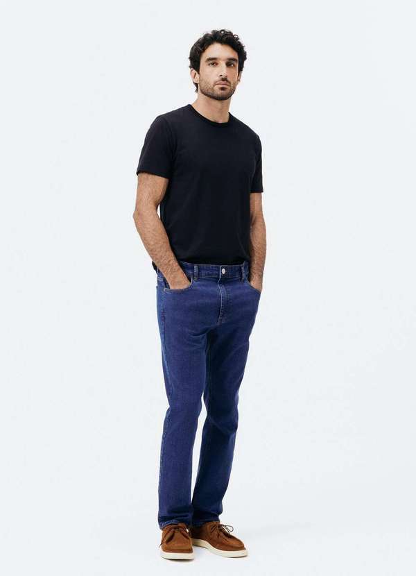 Vista 2 Calca Masculina Slim em Jeans Azul Hering Hering