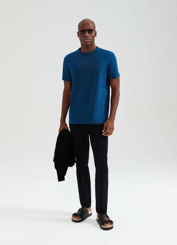Vista 2 Calca Masculina Slim em Sarja Preto Hering Hering