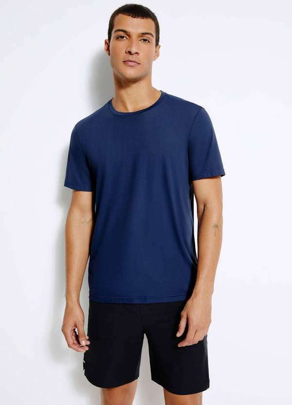 Vista 2 Camiseta Esportiva Basica Masculina Ultra Azul Hering Hering