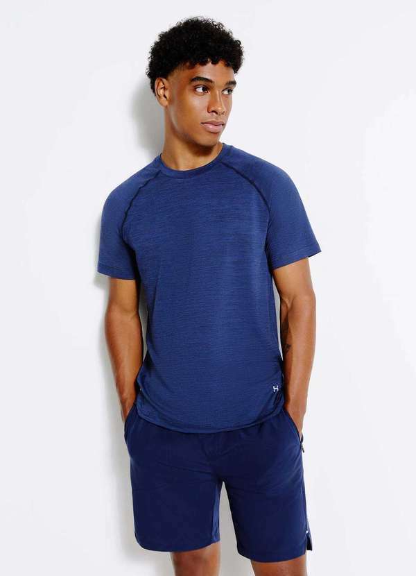 Vista 2 Camiseta Esportiva Masculina Secagem Rapida Azul Hering Hering