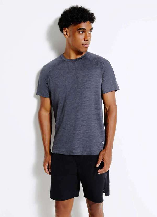 Vista 2 Camiseta Esportiva Masculina Secagem Rapida Cinza Hering Hering