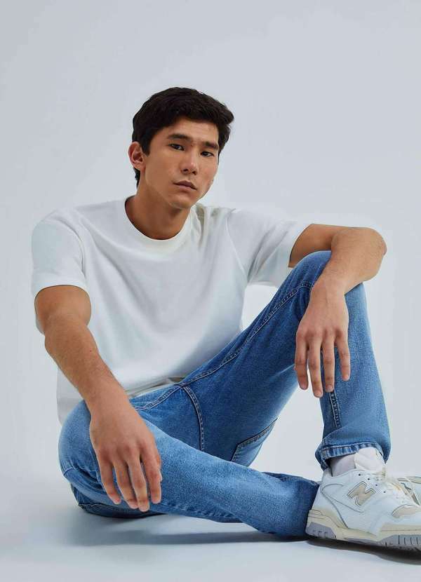 Vista 2 Camiseta Masculina Relaxed Super Cotton Branco Hering Hering
