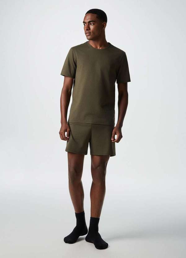 Pijama Curto Masculino Comfort em Algodao Pima Verde