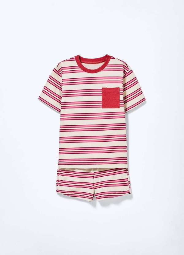 Vista 2 Pijama Curto Infantil Menina em Algodao Estampada Rosa Hering Hering