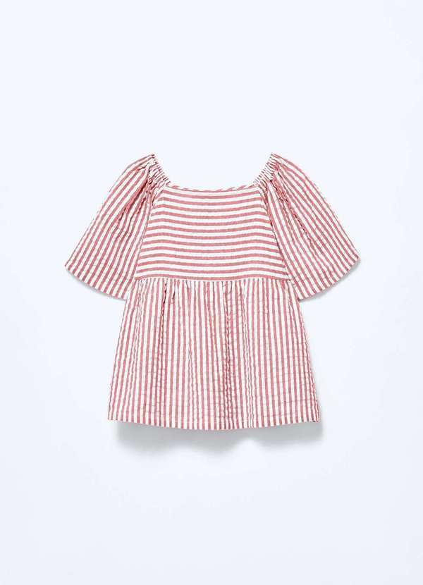 Vista 2 Blusa Infantil Menina Anarruga Fio Tinto Gode Vermelho Hering Hering