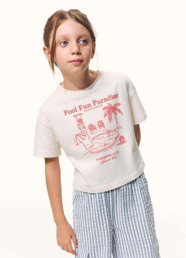 Vista 2 Blusa Infantil Menina Super Cotton Oversized Branco Hering Hering
