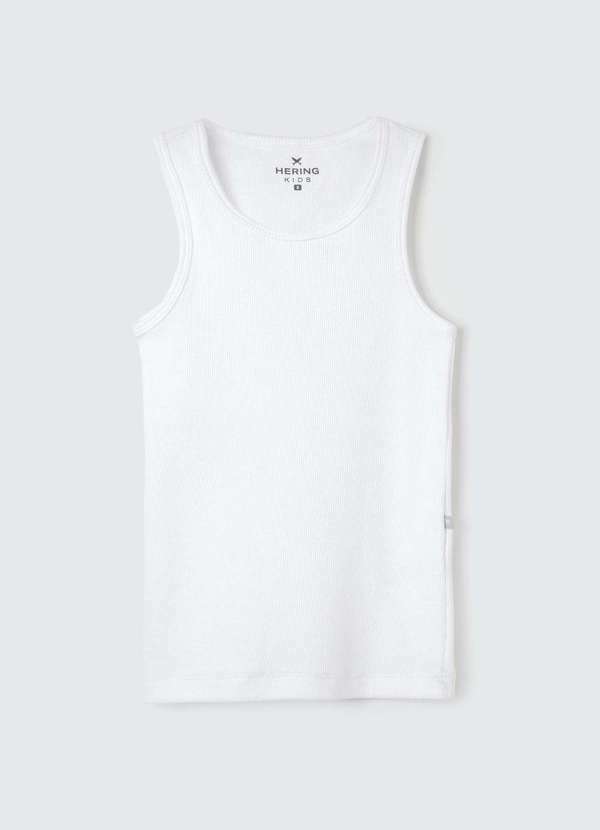 Vista 2 Regata Basica Infantil Menina em Ribana Branco Hering Hering