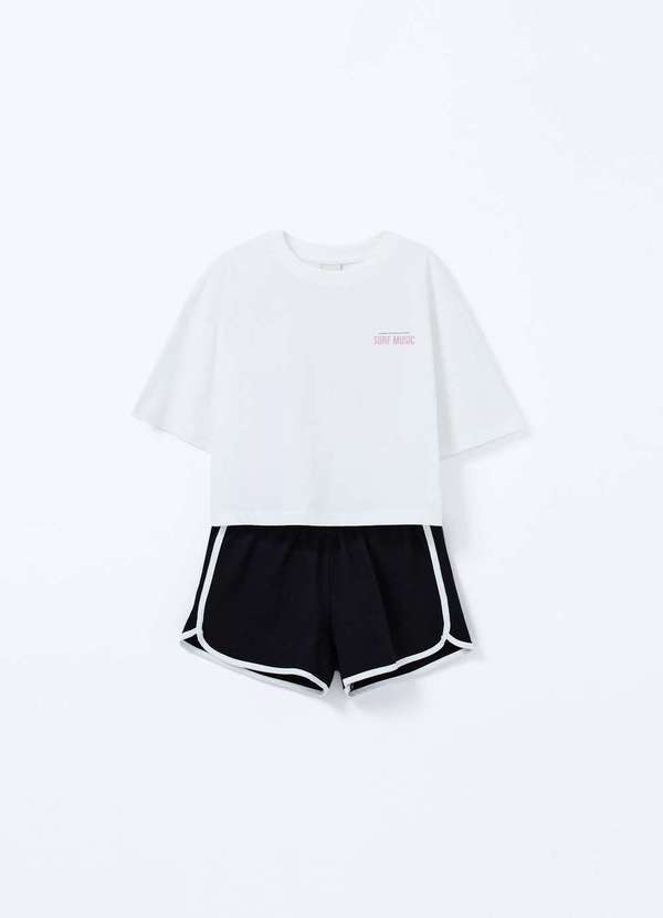 Vista 2 Conjunto Infantil Menina Runner Branco Hering Hering