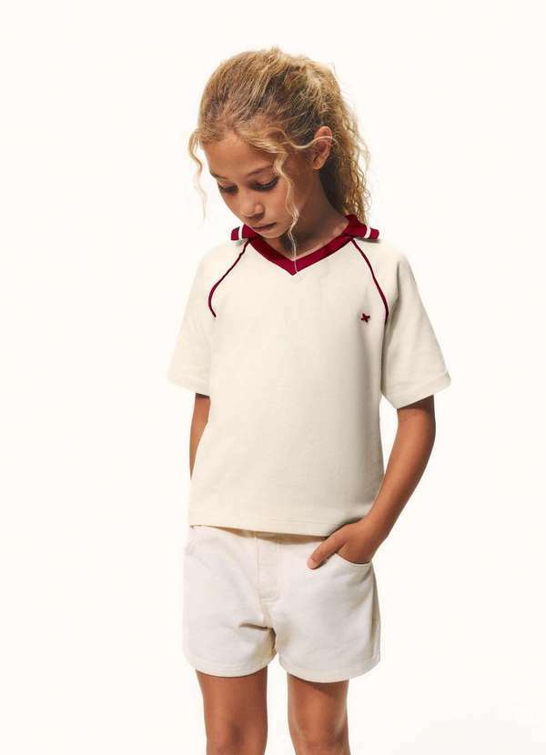 Vista 2 Bermuda Infantil Menina em Sarja Branco Hering Hering