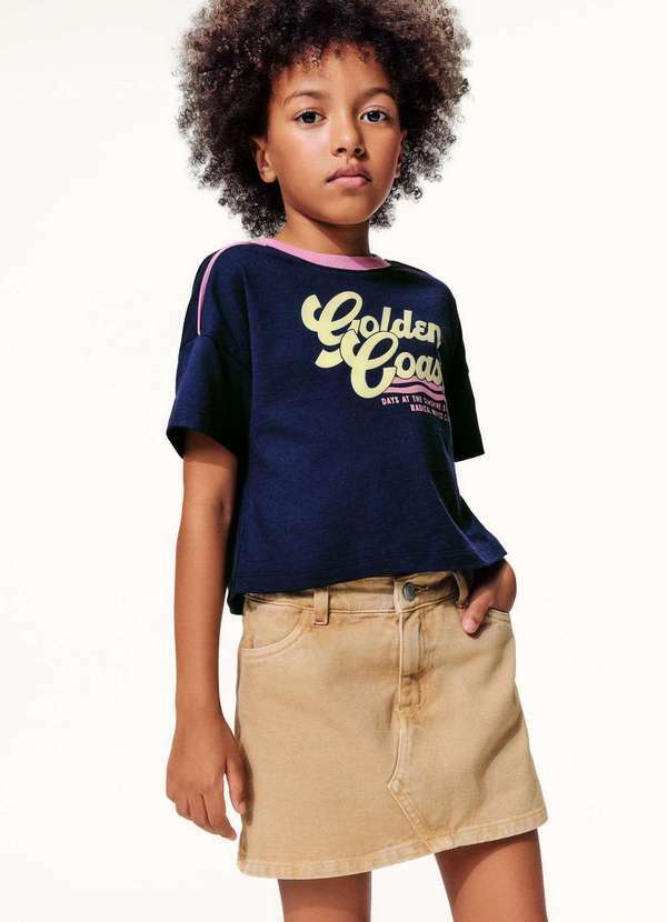 Vista 2 Shorts Saia Infantil em Sarja Estonada Bege Hering Hering