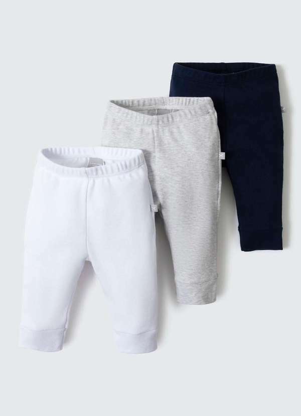 Kit com 3 Calcas Bebe Unissex Preto