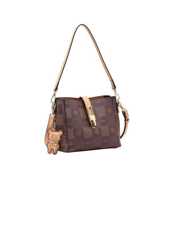 Bolsa Ombro Feminina Chenson Elemento Gráfico Cafe Marrom
