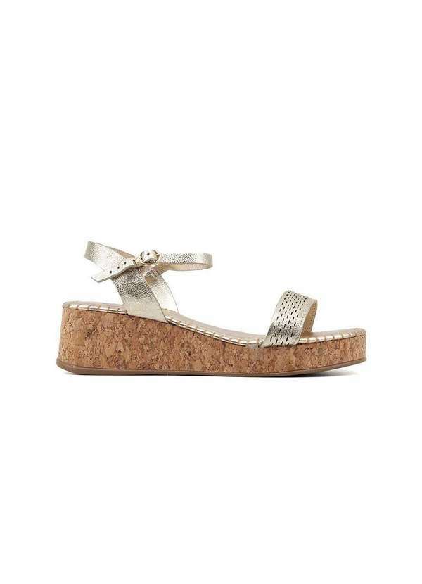 Sandália Bottero Plataforma Roma 366428 Couro Dourado Dourado
