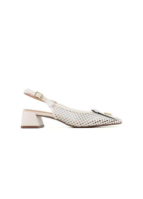 Sapato Slingback Giulia Domna Atanado Off White Bege