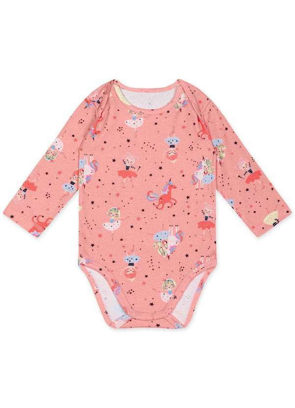 Body Bebe Manga Longa Aromatica Marisol Rosa