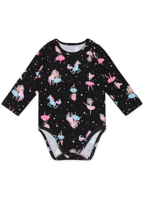 Body Bebe Manga Longa Aromatica Marisol Preto