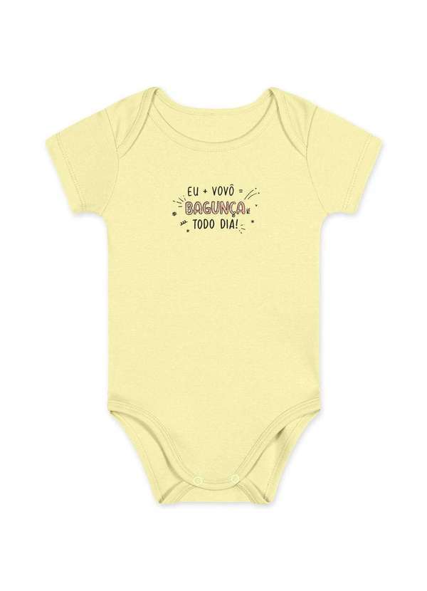 Body Bebe Unissex Manga Curta Aromatica Marisol Amarelo
