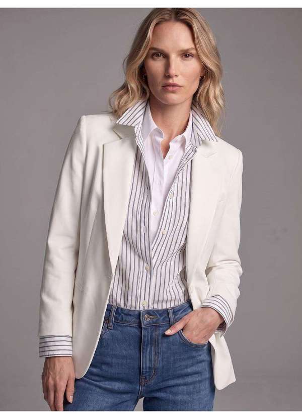 Blazer Botão Único Off White Juliete
