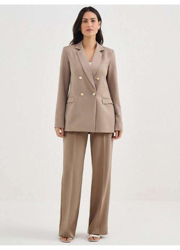 Blazer Intermediário Transpassado Mocha Mousse Adriene