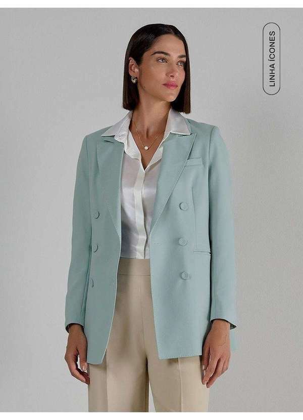 Blazer Transpassado Verde Água Flayca