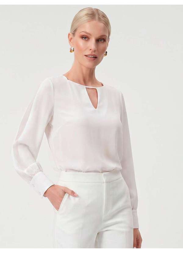 Blusa Manga Longa Off White Carin
