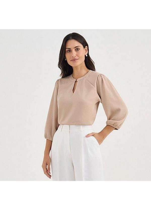 Blusa Manga 7/8 em Crepe Fendi Andressa