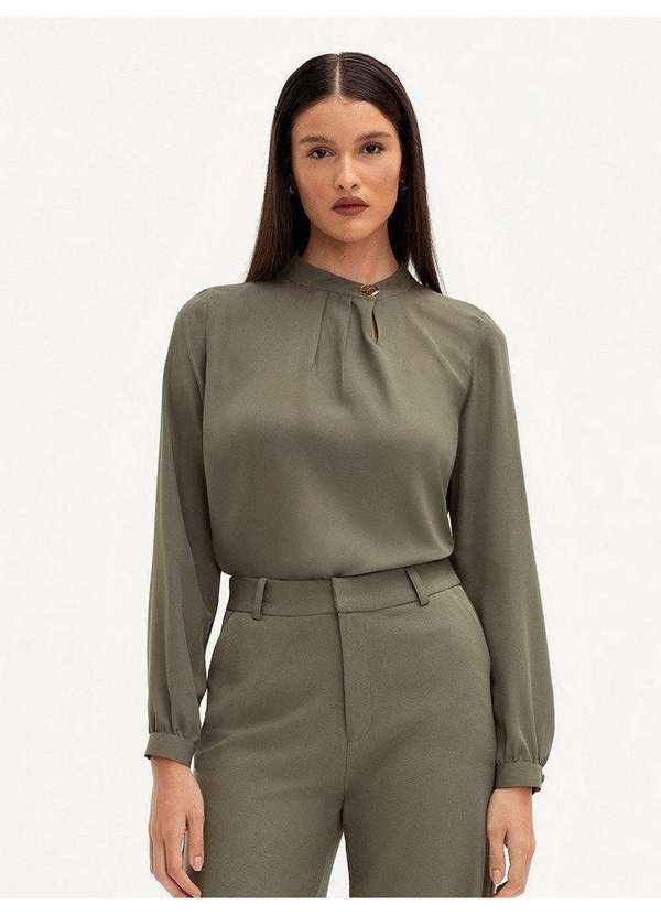 Blusa Manga Longa Verde Oliva Vilma