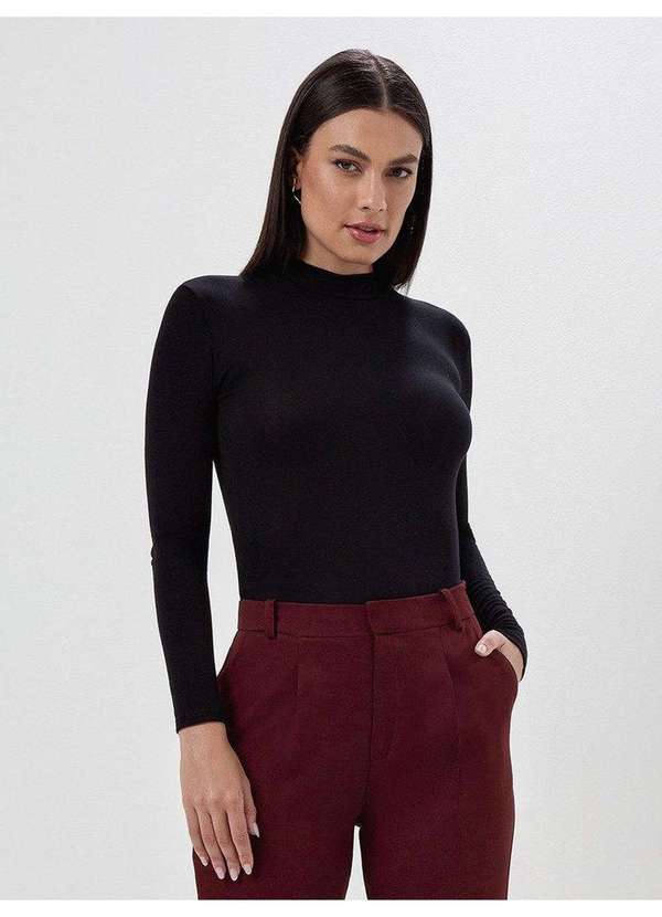 Blusa Manga Longa Segunda Pele Preta Taina