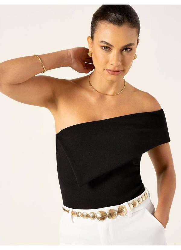 Blusa Ombro Só Preta Luandra