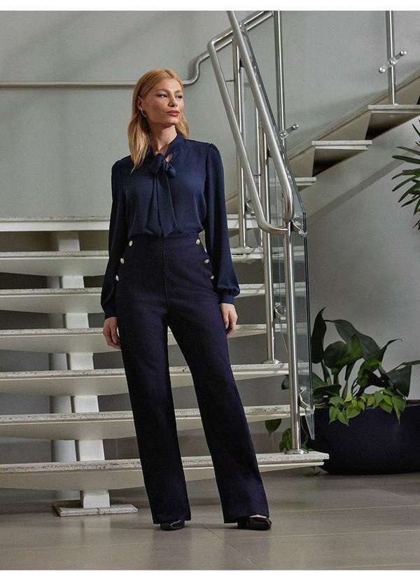 Calça Jeans Wide Leg Azul Escuro Serena