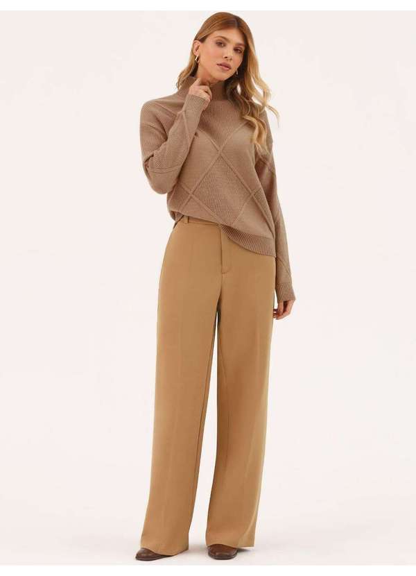 Calça Alfaiataria Wide Leg Canela Camila