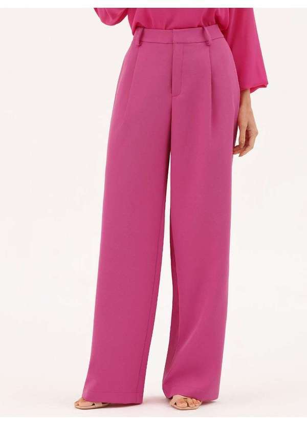 Calça Alfaiataria Wide Leg Framboesa Cassandra