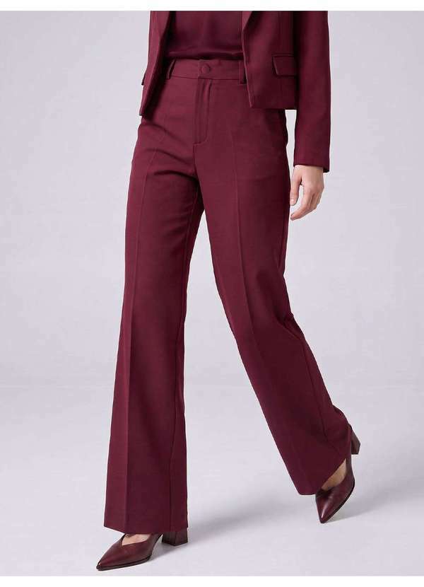 Calça Alfaiataria Wide Leg Vinho Naissa