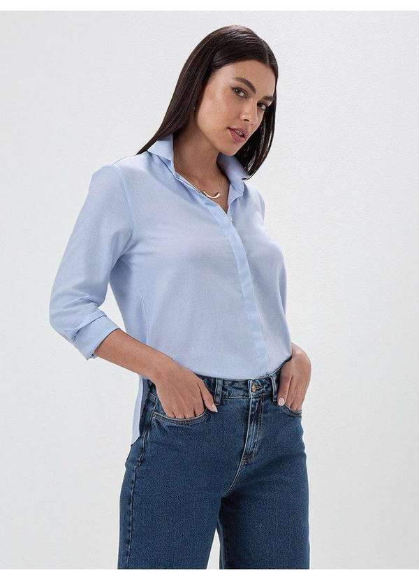 Camisa Comfy de Oxfordine Azul Claro Sara