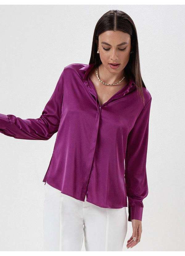 Camisa Manga Longa Super Comfy Magenta Rosana