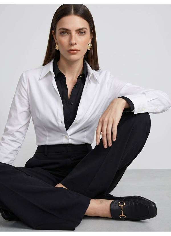 Camisa Social Básica Off White Roberta