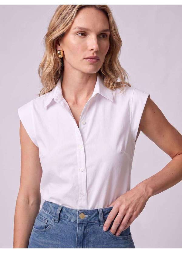 Camisa Manga Copinho Off White Katerine